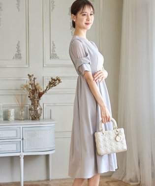 tocco closet/シアースリーブ切り替えワンピース/505286164