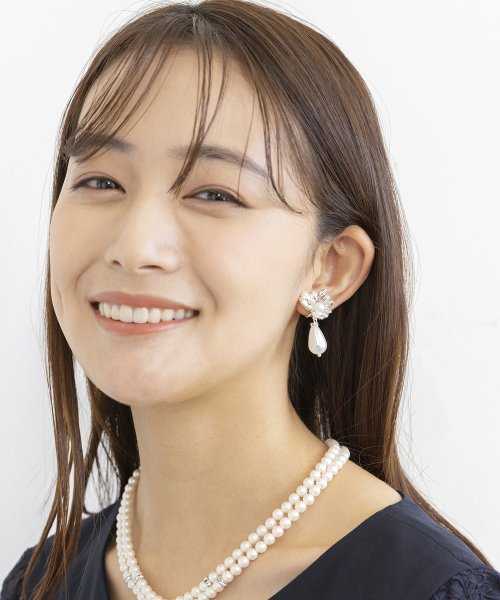 クリスタル×パール　イヤリング/フォーマルイヤリング/結婚式/パーティー/セレモニー 人気・おすすめ｜使いやすい・旅行におすすめ 品質保証 全国発送 日本国内発送・最短翌日お届け