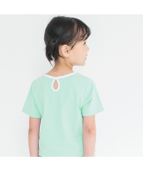 BRANSHES(ブランシェス)/【WEB限定】衿配色半袖Tシャツ/ライトグリーン