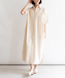 VitaFelice/ロングシャツワンピース【aroco/アロコ】 レディース 半袖 ロング丈 マキシ丈 羽織り シャツワンピ ポケット 5分袖 ロングシャツ/505305944