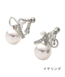 cream dot(クリームドット)/煌めくビジューノットのパールピアス/イヤリング/シルバー