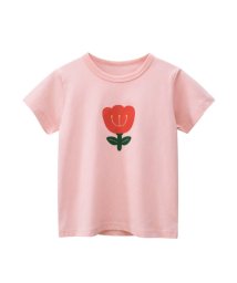 CLARAH　kids(クララキッズ)/キッズ Tシャツ 花 フラワー 4カラー 半袖 女の子 ピンク パープル イエロー ホワイト /ピンク