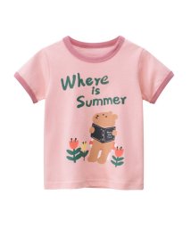 CLARAH　kids(クララキッズ)/キッズ Tシャツ 4カラー 半袖 女の子 ピンク オレンジ グリーン ホワイト /ピンク