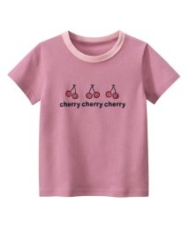 CLARAH　kids/キッズ Tシャツ さくらんぼ チェリー 半袖 女の子 ピンク パープル 女の子 ガール /505307288