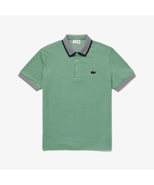 LACOSTE Mens(ラコステ　メンズ)/ストライプパリポロシャツ/グリーン