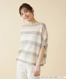 Leilian/ボーダードルマンメッシュニット【LE TRICOT PERUGIA】/505263463