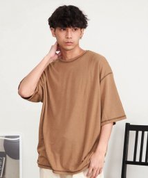 CavariA(キャバリア)/CavariA T/RポンチステッチTシャツ/キャメル