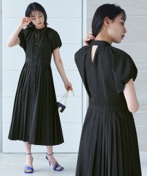 RUIRUE BOUTIQUE(ルイルエブティック)/プリーツコンビワンピース「CU1246」/ブラック