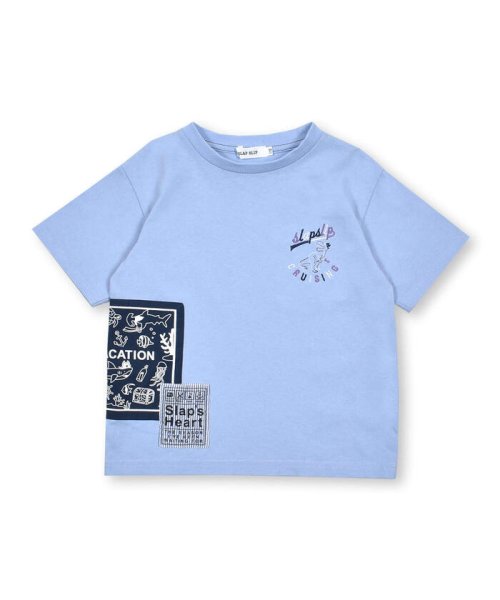 SLAP SLIP(スラップスリップ)/海賊モチーフ恐竜海のいきもの半袖Tシャツ(90~130cm)/ブルー