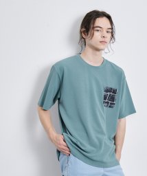 JUNRed(ジュンレッド)/吸水速乾・接触冷感/ウェーブワッフルポケットTシャツ/モスグリーン（32）