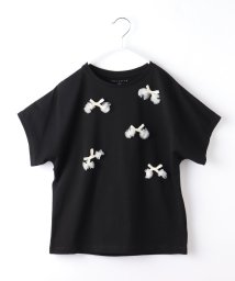 THE SHOP TK（KID）(ザ　ショップ　ティーケー（キッズ）)/【150－160】フロントモチーフTシャツ/ブラック（019）