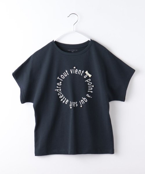 THE SHOP TK（KID）(ザ　ショップ　ティーケー（キッズ）)/【150－160】フロントモチーフTシャツ/ネイビー（093）