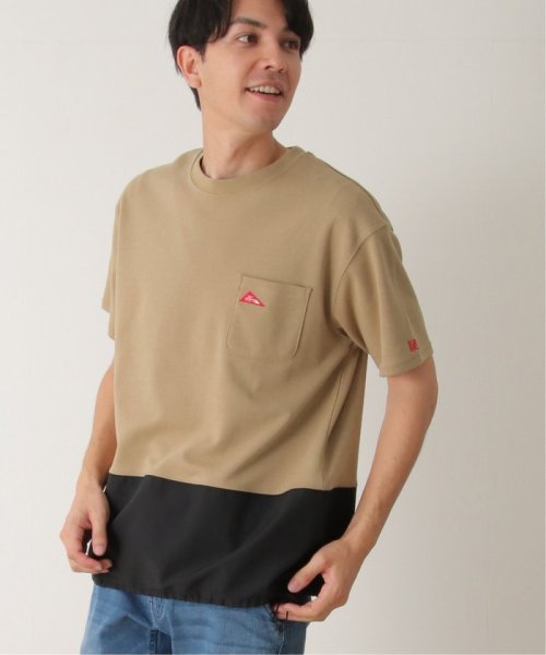 ikka(イッカ)/URBAN NATURE LIFE アーバンネイチャーライフ バイカラードロストTシャツ/ベージュ