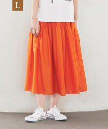 エヴェックス バイ クリツィア　Lサイズ(エヴェックス バイ クリツィア Lサイズ)/【L】【ウォッシャブル】シャーリングスカート/オレンジ