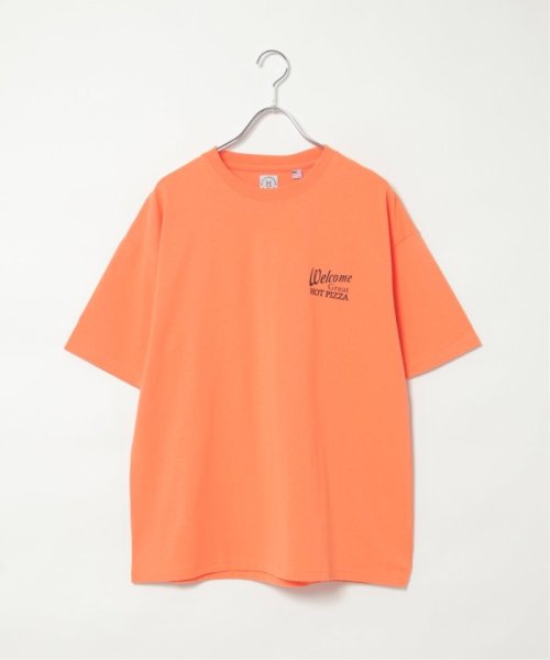 VENCE　EXCHANGE(ヴァンス　エクスチェンジ)/髭イラストプリントTシャツ/オレンジ