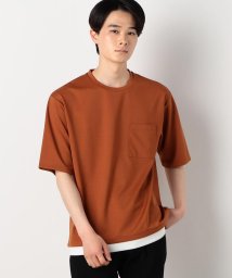 COMME CA ISM MENS(コムサイズム（メンズ）)/★ＴＶドラマ着用商品★ ストレッチポンチ フェイクレイヤード Ｔシャツ/オレンジ