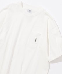 coen(coen)/ワンポイントアメトラ刺繍Tシャツ/WHITE