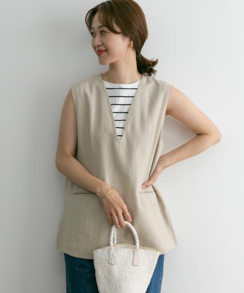 最終値下げ☆URDOORS☆セットアップ／リネンコットン／ベスト＆パンツ-