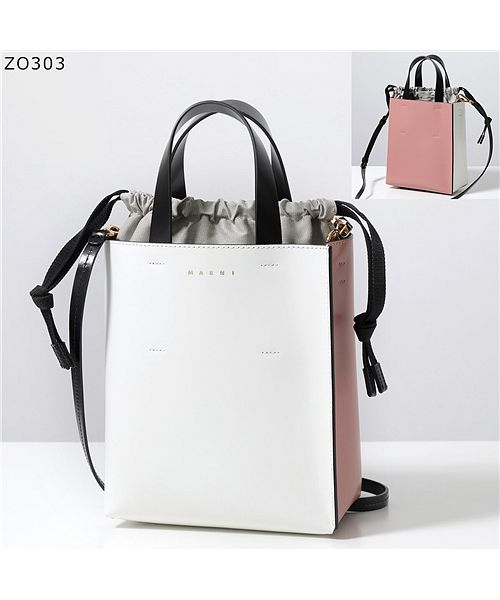 【MARNI(マルニ)】ショルダーバッグ MUSEO ミュゼオ スモール SHMP0039Y0 LV639 レディース レザー ハンドバッグ 巾着付き  鞄 Z2