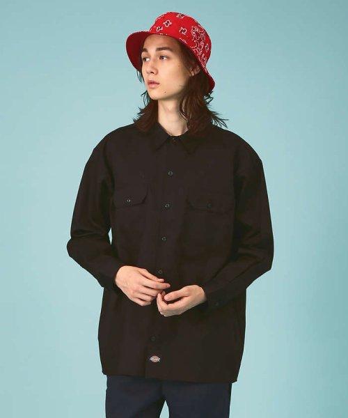 ABAHOUSE(ABAHOUSE)/Dickies /ディキーズ　long sleeve shirt 長袖シャツ/ブラック