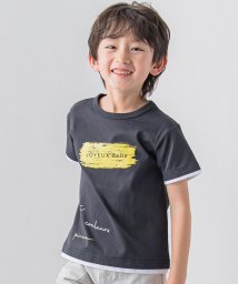 BeBe(ベベ)/ペイントプリントレイヤード風Tシャツ(90~150cm)/ブラック