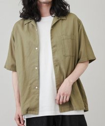 coen(coen)/ハニカムオープンカラーシャツ/OLIVE