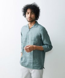 MICHEL KLEIN HOMME(ミッシェルクランオム)/《日本製》7分袖カプリシャツ/グリーン（30）