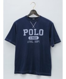 GRAND-BACK(グランバック)/【大きいサイズ】ポロ・ビーシーエス/POLO BCS スラブ杢プリント クルーネック 半袖 メンズ Tシャツ カットソー カジュアル インナー ビジネス ギフト/ネイビー