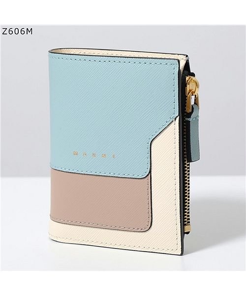 セール】【MARNI(マルニ)】二つ折り財布 PFMO0054U1 LV520 レディース サフィアーノレザー スモール ミニ財布 豆財布  ロゴ(505314361) マルニ(MARNI) MAGASEEK