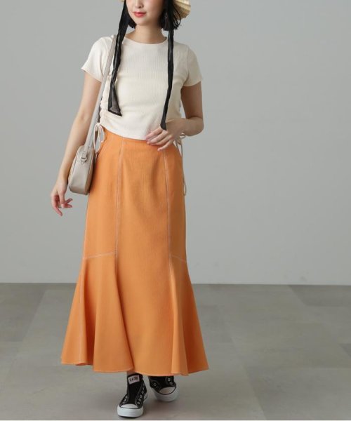 セール】[Sシリーズ対応商品]配色ステッチマーメイドスカート  