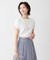 J.PRESS LADIES（LARGE SIZE）/【洗える】レーヨンエリートストレッチ フレンチスリーブ ニット/505287791