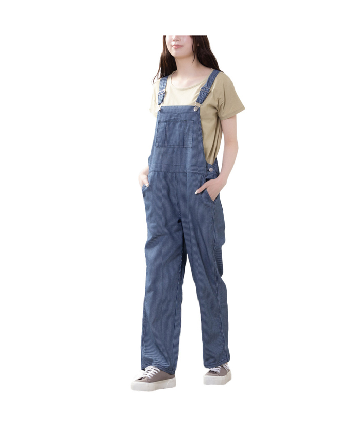 ✨通販店✨ innowave【M】サロペット 切替 ホワイト ネイビー