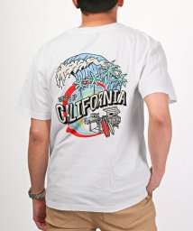 LUXSTYLE(ラグスタイル)/CaliforniaバックイラストプリントTシャツ/ Tシャツ メンズ 半袖 プリントTシャツ ロゴ イラスト サーフ/ホワイト