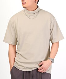 LUXSTYLE(ラグスタイル)/ネックレス付きタートルネック半袖Tシャツ/Tシャツ 半袖 半袖Tシャツ ネックレス タートルネック/ベージュ