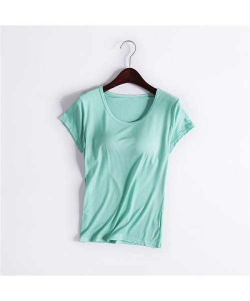 BACKYARD FAMILY(バックヤードファミリー)/Tシャツ ルームウェア カップ付 ヨガウェア tsy013/ライトグリーン