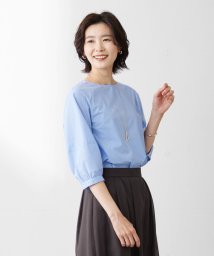 J.PRESS LADIES（LARGE SIZE）/【洗える】APESCO ストライプ ボリュームスリーブ ブラウス/505318108