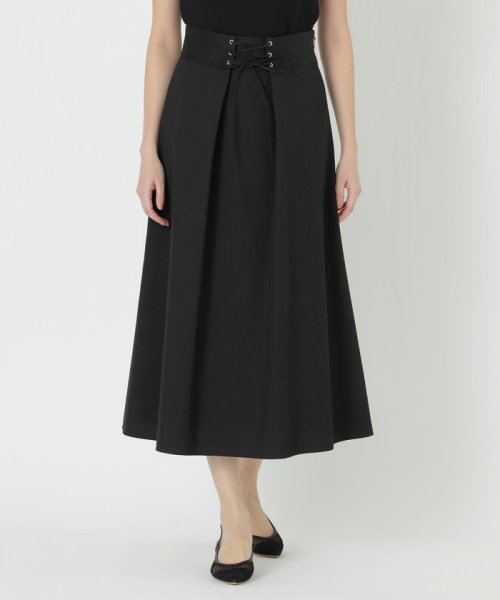 コットンナイロンピケ レースアップフレアスカート(505295817)｜阪急  