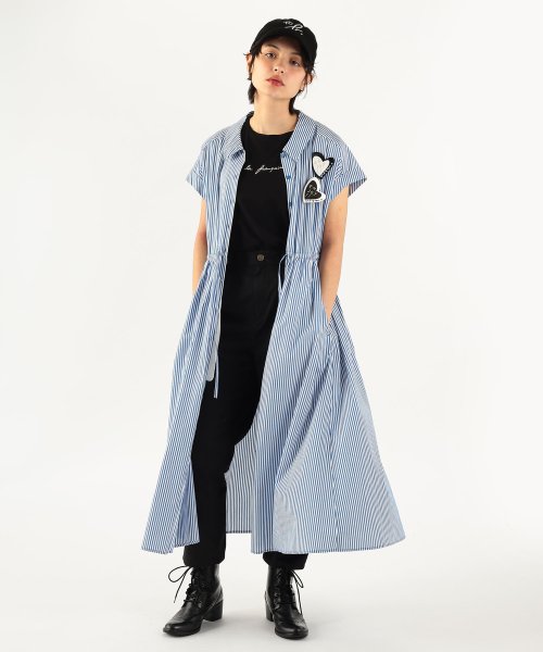 To b. by agnes b. OUTLET(トゥー　ビー　バイ　アニエスベー　アウトレット)/【Outlet】WU09 ROBE ニューストライプコットンロングロブ/ブルー系その他