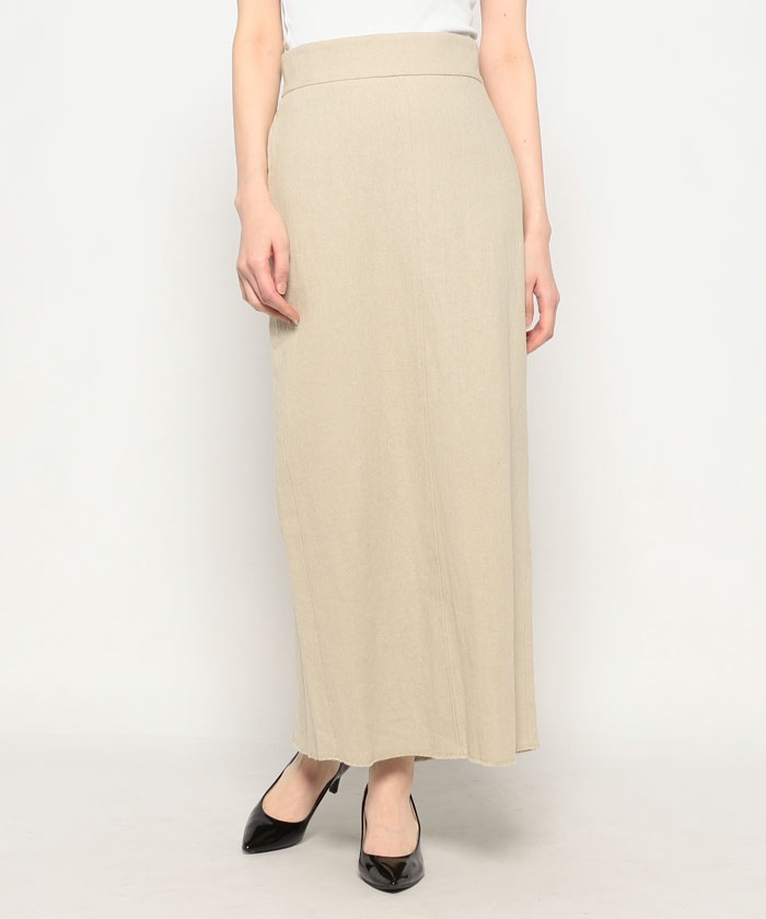 SHENERY シーナリー リネン混タイトマキシスカート ブラック fkip