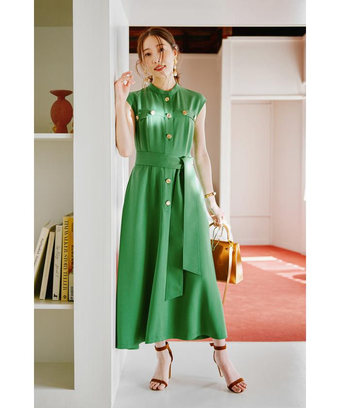 冨張愛コラボ] クラッシュボタンワンピース(505316145) | ピンキー