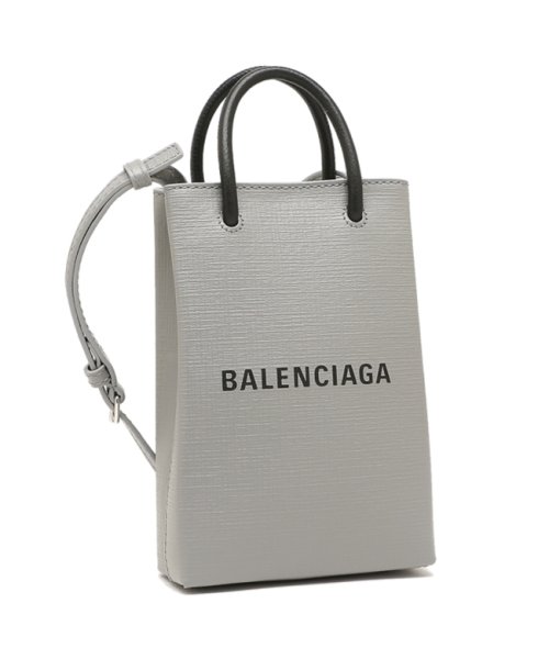 BALENCIAGA(バレンシアガ)/バレンシアガ ショルダーバッグ ハンドバッグ ミニショッピングバッグ ロゴ ミニバッグ グレー レディース BALENCIAGA 593826 0AI2N 11/その他