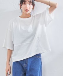 coen(coen)/梨地リラックスワイドTシャツ/OFFWHITE