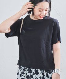 coen(coen)/梨地クルーネックTシャツ/BLACK