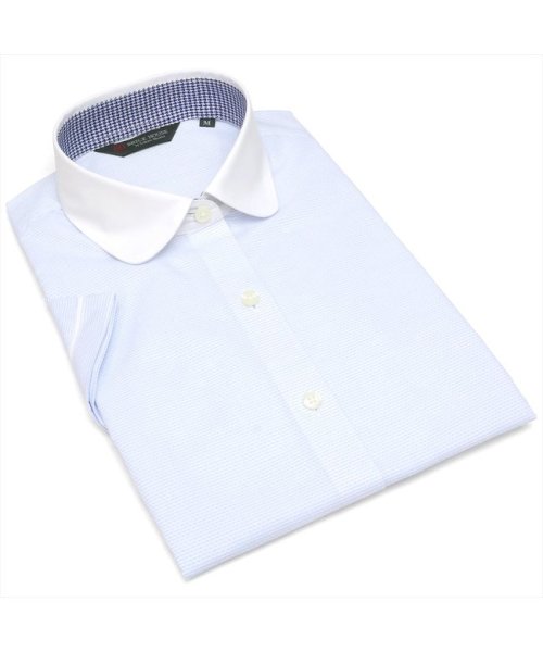 TOKYO SHIRTS(TOKYO SHIRTS)/ラウンド衿 半袖 形態安定 レディースシャツ/ブルー