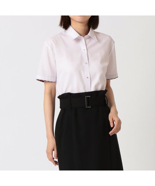 TOKYO SHIRTS(TOKYO SHIRTS)/レギュラー衿 半袖 形態安定 レディースシャツ/ピンク・レッド