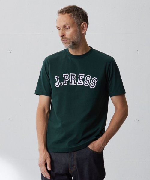 J.PRESS MENS(J．プレス　メンズ)/アーチロゴ Tシャツ/グリーン系
