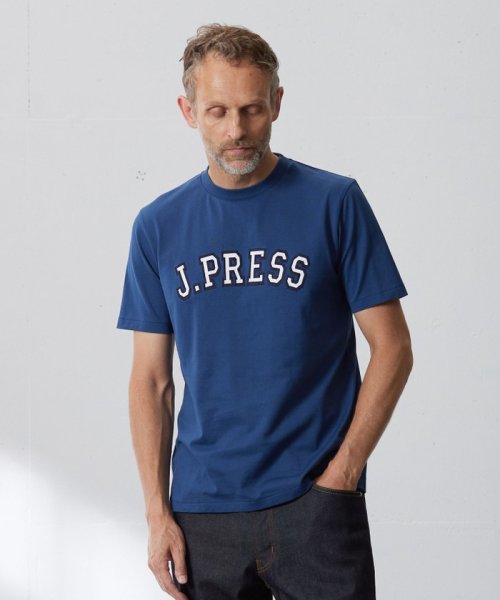 J.PRESS MENS(J．プレス　メンズ)/アーチロゴ Tシャツ/ブルー系