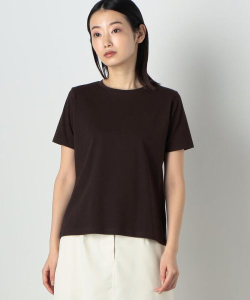 COMME CA ISM (コムサイズム（レディス）)/接触冷感 ベーシック Ｔシャツ/ダークブラウン