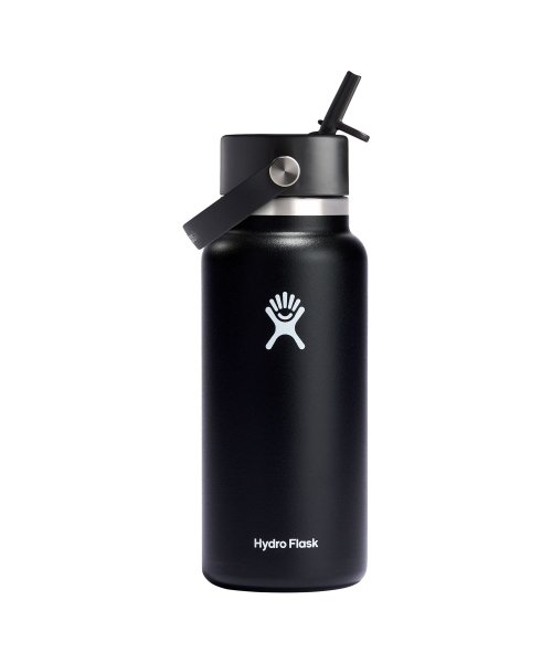 HydroFlask(ハイドロフラスク)/ハイドロフラスク Hydro Flask 32oz ハイドレーション ワイドマウス フレックスストロー 946ml ステンレスボトル マグボトル 水筒 魔法瓶 /ブラック