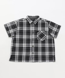 COMME CA ISM KIDS(コムサイズム（キッズ）)/マドラスチェック　半袖シャツ/ブラック